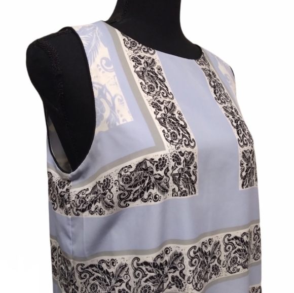 Joe Fresh shift dress blue & floral lattice print - Picture 3 of 9